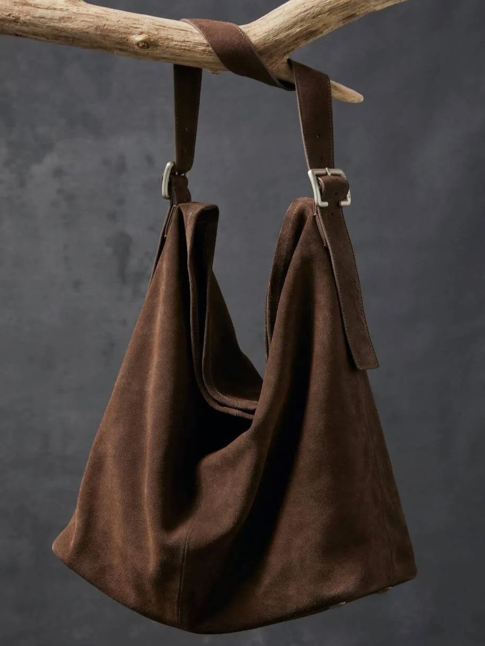 Free People Brown Suede Hobo Tote